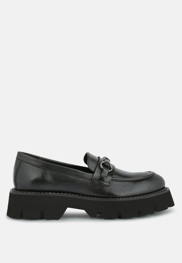 Cheviot Black Chunky Leather Loafers