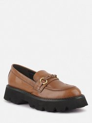 Cheviot Tan Chunky Leather Loafers - Tan