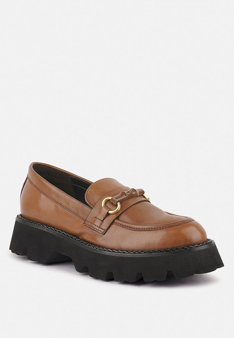 Cheviot Tan Chunky Leather Loafers - Tan