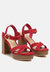 Choupette Suede Leather Block Heeled Sandal - Red