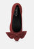 Chuckle Burgundy Big Bow Suede Ballerina Flats