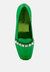Churros Diamante Embellished Metallic Loafers In Green