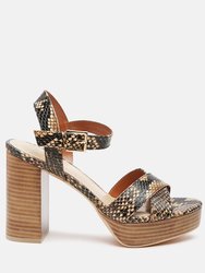 CHYPRE High Heeled Block Sandal In Tan