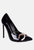 Cocktail Buckle Embellished Stiletto Pump Shoes In Black - Black