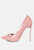 Cocktail Buckle Embellished Stiletto Pump Shoes In Blush