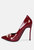 Cocktail Buckle Embellished Stiletto Pump Shoes In Burgundy