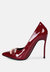 Cocktail Buckle Embellished Stiletto Pump Shoes In Burgundy