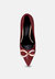 Cocktail Buckle Embellished Stiletto Pump Shoes In Burgundy