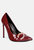 Cocktail Buckle Embellished Stiletto Pump Shoes In Burgundy - Burgundy