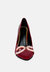 Cocktail Buckle Embellished Stiletto Pump Shoes In Burgundy