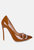 Cocktail Buckle Embellished Stiletto Pump Shoes In Camel