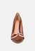 Cocktail Buckle Embellished Stiletto Pump Shoes In Camel