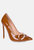 Cocktail Buckle Embellished Stiletto Pump Shoes In Camel - Camel