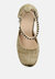 Cosette Diamante Embellished Ankle Strap High Block Heel Sandals In Beige