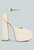 Cosette Diamante Embellished Ankle Strap High Block Heel Sandals In Off White - Off White