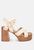 Cristina Cross Strap Embellished Heels In Beige