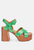 Cristina Cross Strap Embellished Heels In Green