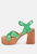 Cristina Cross Strap Embellished Heels In Green
