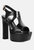 Croft Croc High Heeled Cut Out Sandals In Black - Black