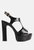 Croft Croc High Heeled Cut Out Sandals In Black