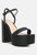 Cruella Black Block Heel Platform Sandals - Black