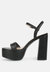 Cruella Black Block Heel Platform Sandals