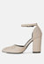 Culver Rhinestone Embellished Block Heel Sandals In Beige