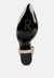 Culver Rhinestone Embellished Block Heel Sandals In Beige