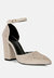 Culver Rhinestone Embellished Block Heel Sandals In Beige - Beige