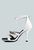 Dakota White Metal Chain Mid Heel Sandals
