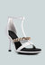 Dakota White Metal Chain Mid Heel Sandals - White