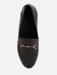 Dareth Horsebit Flat Heel Loafers In Black
