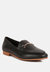 Dareth Horsebit Flat Heel Loafers In Black - Black