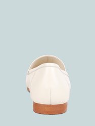 Dareth Horsebit Flat Heel Loafers In Off White