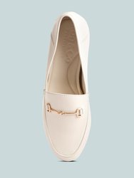 Dareth Horsebit Flat Heel Loafers In Off White