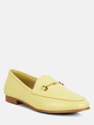 Dareth Horsebit Flat Heel Loafers In Yellow - Yellow