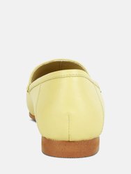 Dareth Horsebit Flat Heel Loafers In Yellow