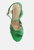 De Vil Crisscross Straps Slim Block Heel Sandals In Green
