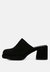 Delaunay Black Suede Heeled Mule Sandals