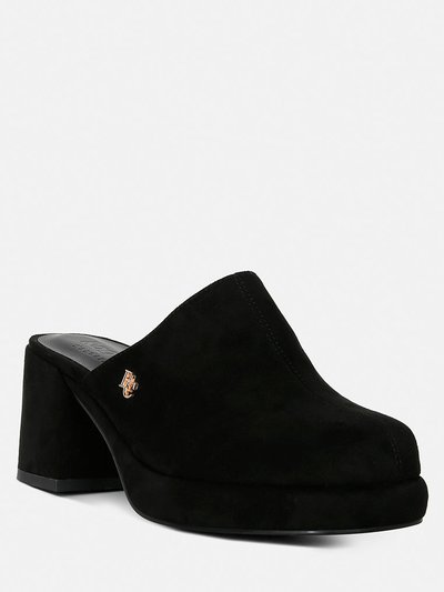 Rag & Co Delaunay Black Suede Heeled Mule Sandals product