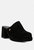 Delaunay Black Suede Heeled Mule Sandals - Black