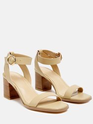 Dolph Stack Block Heeled Sandal - Nude