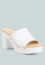 Drew Recycled Leather Block Heel Clogs - White