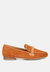 Echo Suede Leather Braided Detail Loafers In Tan - Tan