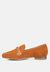 Echo Suede Leather Braided Detail Loafers In Tan