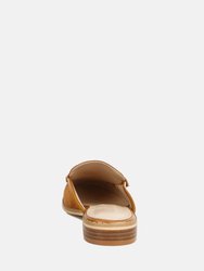 Edmanda Tassle Detail Leather Mules In Light Tan