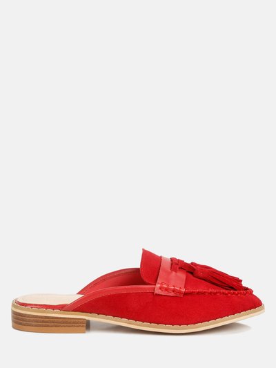 Rag & Co Edmanda Tassle Detail Leather Mules In Red product