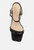 Edyta Ankle Strap Block Heel Sandals In Black