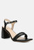 Edyta Ankle Strap Block Heel Sandals In Black - Black