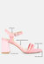 Edyta Ankle Strap Block Heel Sandals In Pink